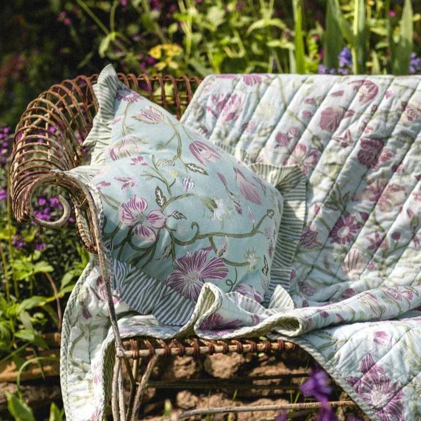 Forever England Lulworth Cotton Cushion Duck Egg 45x45cm